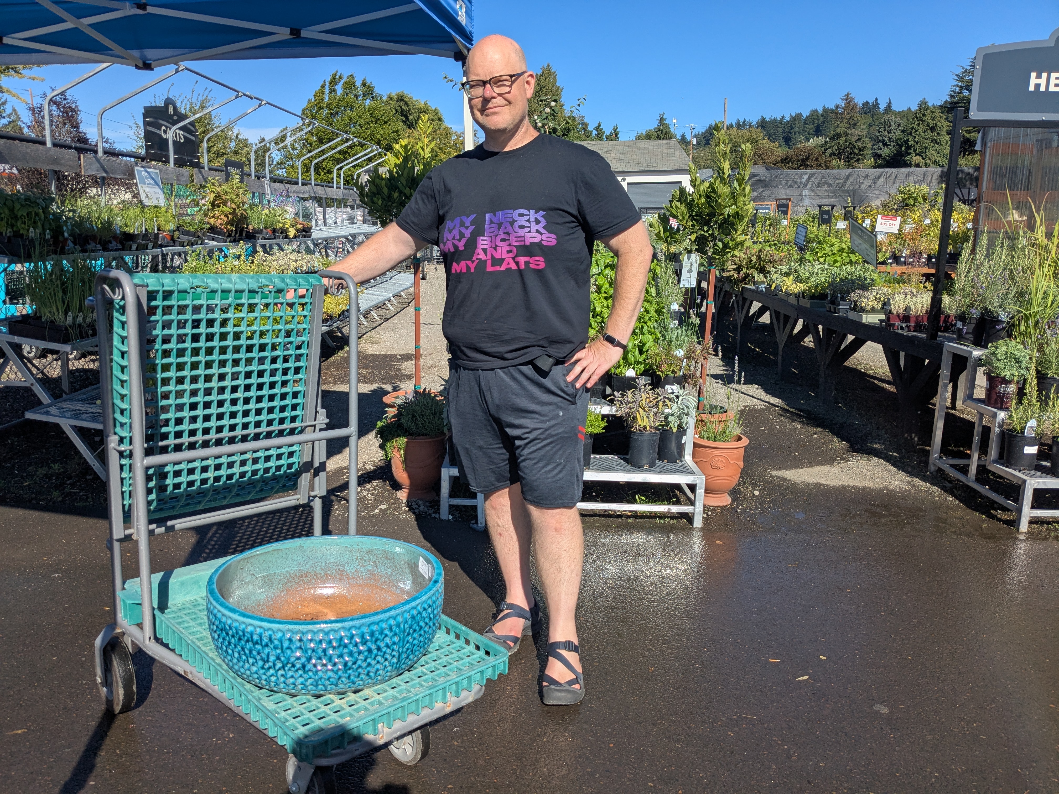 Me at the garden center, 95+ pounds down